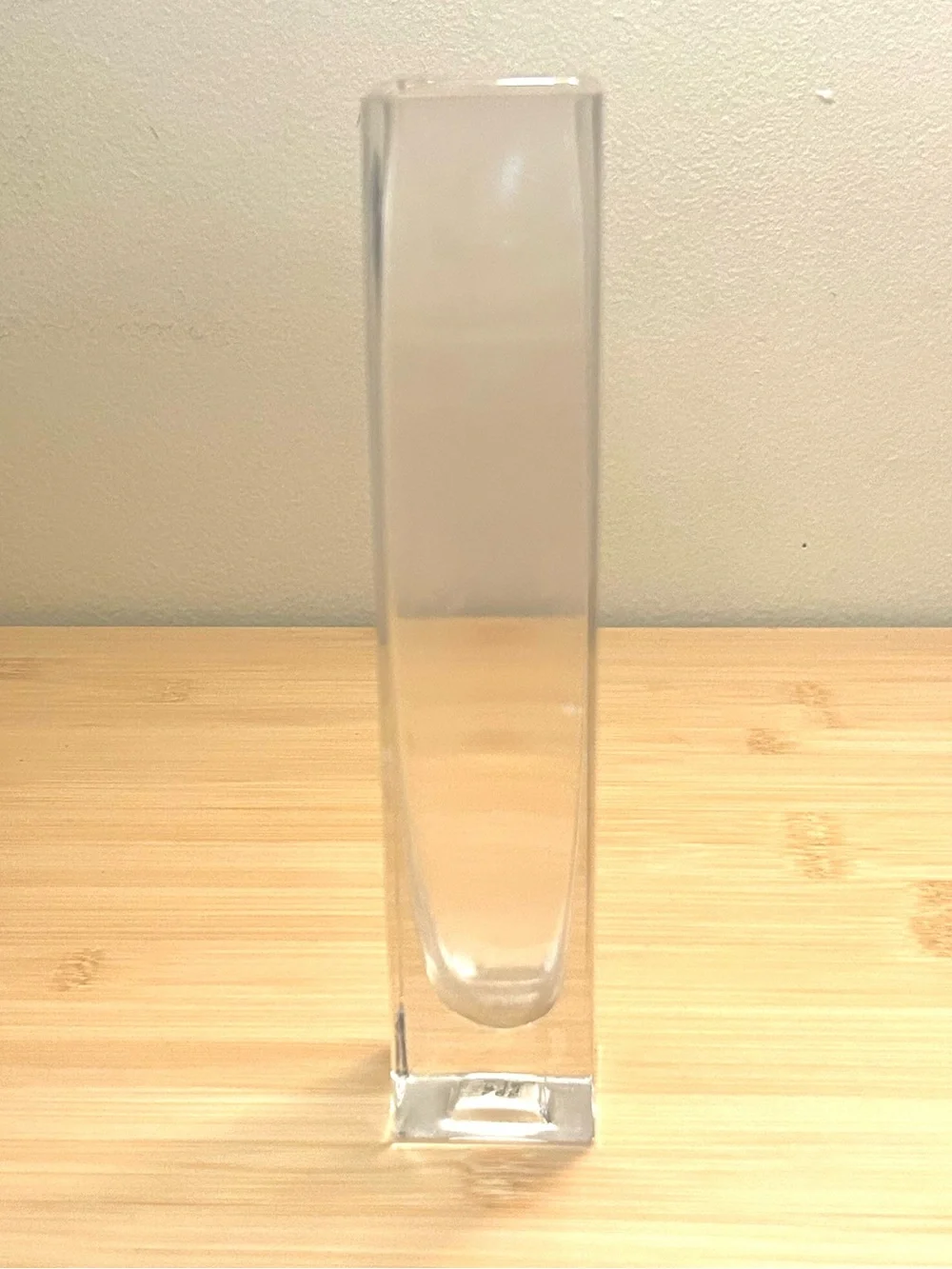 Jamali Garden Square Glass Bud Vase 8” Modern Single Rose Flower Clear Thick